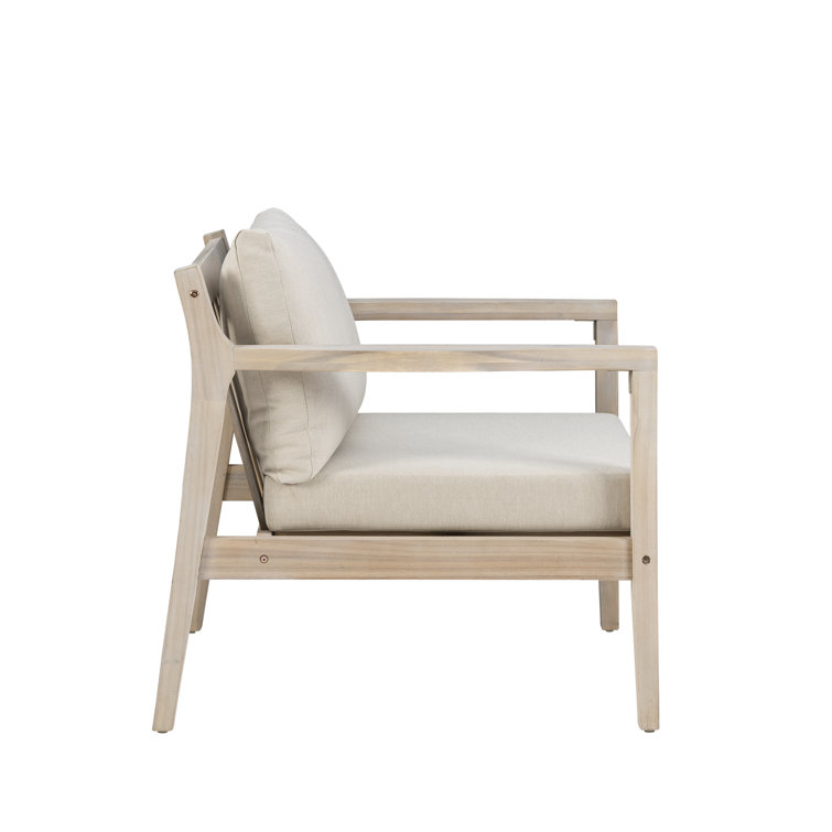 Amina Outdoor Solid Wood Acacia Chair with Cushions